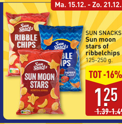  chips sun snacks stars ribble ribbelchips paprika flavour gezouten gekruid 