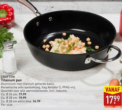  5 24 28 titanium pan aluminium basis keramische anti aanbaklaag vrij warmtebronnen inductie ca. cm diep stuk 