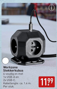  tafelcontactdoos 4 workzone 1x usb 2x kabellengte ca. stuk 