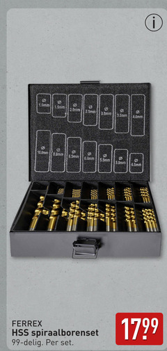  borenset 2 99 5mm ferrex hss spiraalborenset delig 