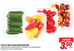 klik op dit plaatje voor een vergroting en voor vergelijkbare aanbiedingen gerelateerd aan
2 175 230 250 pick mix snackgroenten paprika komkommer tomaten of tomatenmix . schaal gram voor 3 50 4.58 2 175 230 250 pick mix snackgroenten paprika komkommer tomaten of tomatenmix . schaal gram voor 3 50 4.58