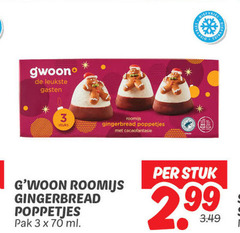  ijsspecialiteit 3 gwoon gasten stuks roomijs gingerbread poppetjes cacaofantasie pak ml stuk 