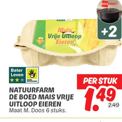  6 beter leven mais vrije eieren 2 dieren bescherming natuurfarm uitloop maat doos stuks stuk 