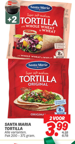 klik op dit plaatje voor een vergroting en voor vergelijkbare aanbiedingen gerelateerd aan
2 200 santa maria super soft medium tortilla with whole wheat original added sugar preservatives source fibre 8x pak 3.99 2 200 santa maria super soft medium tortilla with whole wheat original added sugar preservatives source fibre 8x pak 3.99