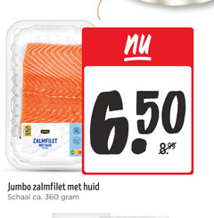  zalmfilet 360 650 jumbo huid naturel schaal ca. 