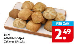  broodjes 15 mini afbakbroodjes zak stuks 