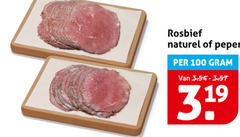  gebraden rosbief 100 naturel peper 