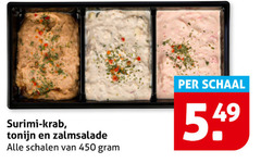  salade 450 surimi krab tonijn zalmsalade schalen schaal 