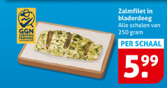  zalmfilet 250 certified farming bladerdeeg schalen schaal 