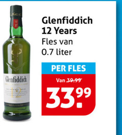  glenfiddich whisky 12 years fles liter 