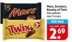  5 mars 5x twix snickers bounty pakken stuks pak 