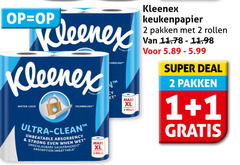  kleenex keukenpapier 1 2 ultra clean strong when wet absorption maxi xl technology rolls pakken rollen 5.99 super deal 