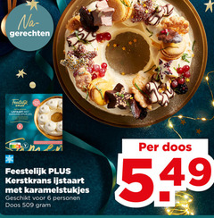  6 gerechten feestelijk versieren ijstaart karamelstukjes kerstkrans personen doos 