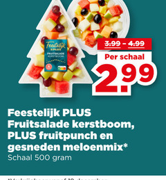  fruitsalade 500 feestelijk 3.99 schaal kerstboom fruitpunch gesneden meloenmix 