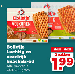  bolletje knackebrod 2 100 volkoren vezelrijk breed luchtig pakken 