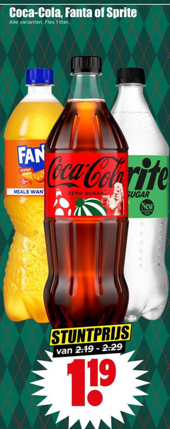  coca-cola sprite fanta frisdrank cola 1 coca fles liter fan orange calorie meals zero sugar new irresistible taste 
