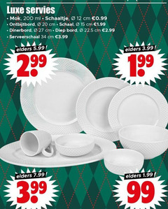  servies 12 15 20 27 34 99 200 luxe mok ml schaaltje cm ontbijtbord schaal dinerbord diep bord serveerschaal 3.99 elders 5.99 19 