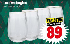  glazen luxe waterglas gouden rand stuk elders 