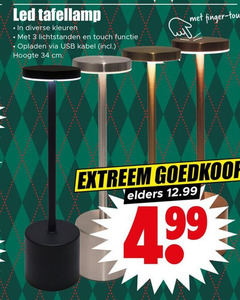  tafellampen 3 34 led tafellamp kleuren lichtstanden touch functie opladen usb kabel hoogte cm finger extreem elders 