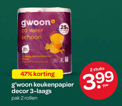  gwoon keukenpapier 2 3 25 weer schoon decor pak rollen stuks 3.99 