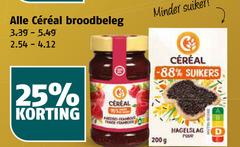  cereal hagelslag broodbeleg 25 200 minder suiker trace suikers puur 