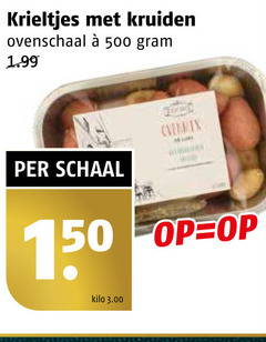  krieltjes 50 150 500 kruiden ovenschaal schaal kilo 
