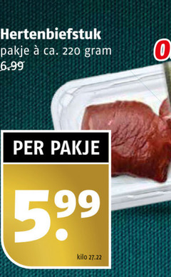 hert hertenbiefstuk pakje ca. 5 99 kilo 