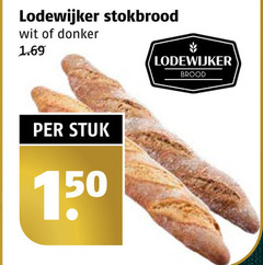  stokbrood 150 lodewijker wit donker brood stuk 