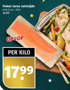  zalmfilet 1 verse zalmzijde stuk ca. kilo 