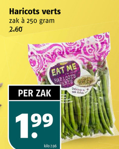  haricots verts 250 zak kilo 