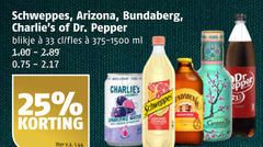  schweppes arizona ice tea frisdrank 23 25 33 dr. pepper blikje fles ml sparkling water dr liter v.a. 