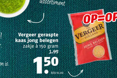  vergeer geraspte kaas 150 assortiment jong belegen zakje kilo 