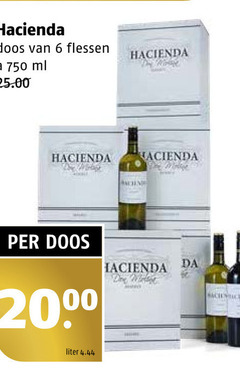  hacienda rode wijn witte 6 750 doos flessen ml 20 liter da 