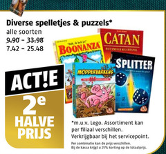  kaartspelletjes 25 spelletjes puzzels soorten boonanza catan snille kaartspel splitter 2e halve m.u.v lego assortiment filiaal servicepoint combinatie kassa 