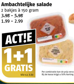  salade 1 2 50 150 ambachtelijke bakjes kilo v.a. combinatie kassa 