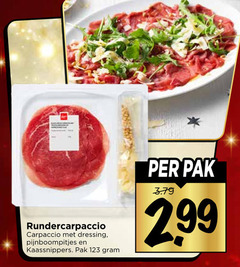  carpaccio rundercarpaccio dressing pijnboompitjes kaassnippers pak 