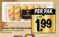  broodjes 6 mini stokbroodje gevuld kruidenboter pak stuks 