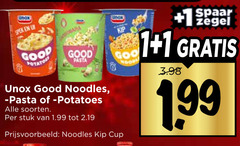  unox noodles 1 spek ui good potato pasta acrylpasta soorten stuk kip cup hood spaar zegel 