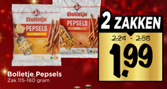  bolletje zoutjes 2 pepsels zakken zak 