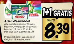  ariel wasmiddel 1 13 15 soorten poeder beurten vloeibaar stuks stuk waspoeder original wasbeurten 