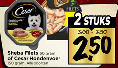  cesar sheba kattenvoer hondenvoer 2 60 150 classic filets soorten stuks 