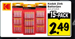  kodak batterijen 15 zink aa aaa pack 