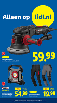  werkbroek schuurmachine 5 20 50 240 750 lidl.nl parkside gear drive excentrische jaar jahre iii performance accu bouwlamp lader herenwerkbroek verzendkosten 4 99 toeslag artikelen cm 31 9 