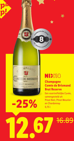  champagne sparkling wijn 8 31 hamersma comte brismand brut reserve france nix18 samengesteld pinot noir meunier chardonnay 