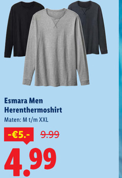  heren thermo t-shirt esmara men herenthermoshirt maten xxl 