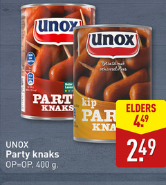  unox knakworsten 100 200 400 worstjes bereid scharrelvlees beter leven kip knaks party elders 