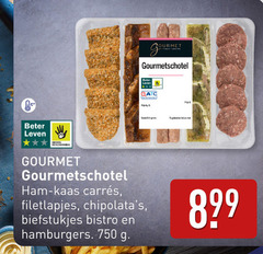  gourmetschotel 750 beter leven dieren bescherming gourmet go finest cuisine gewicht gebruiken ham kaas carrees filetlapjes biefstukjes bistro hamburgers 