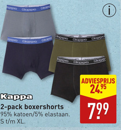 heren boxershorts 2 5 kappa pack katoen elastaan xl 