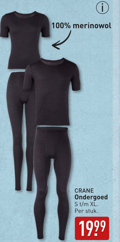  herenthermobroek heren thermo t-shirt 100 merinowol crane ondergoed xl stuk 