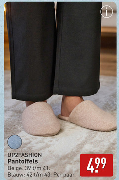  damespantoffels 42 pantoffels beige blauw paar 